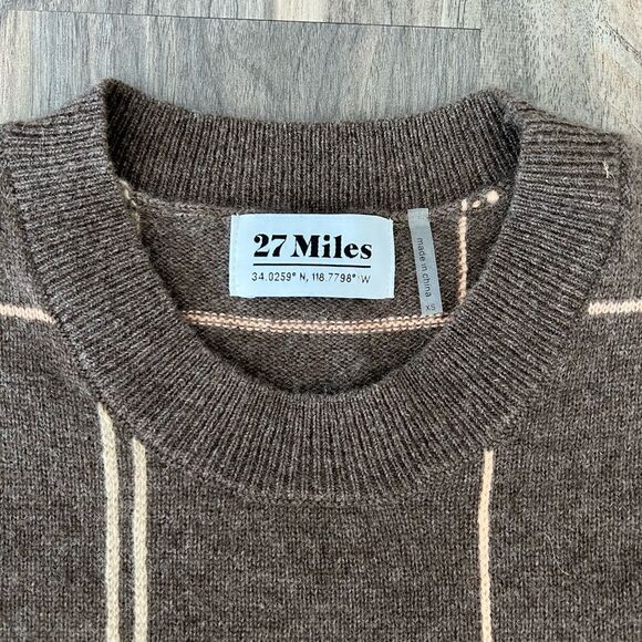 27 Miles Malibu Striped Cashmere Crewneck - Picture 4 of 6